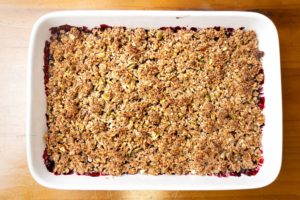 Cooked low carb berry crumble