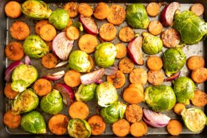 Veggies ready to go into the oven