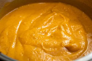 Spiced kumara and carrot soup blended up